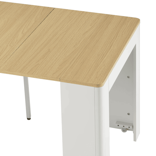 Ilha de cozinha com rodas - Mesa extensível com tampo removível - Carrinho móvel com tomadas - Branco