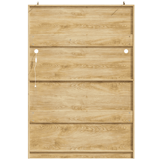 Aparador 120x40x180 cm - Com portas em MDF tecido, com iluminação LED - Natural