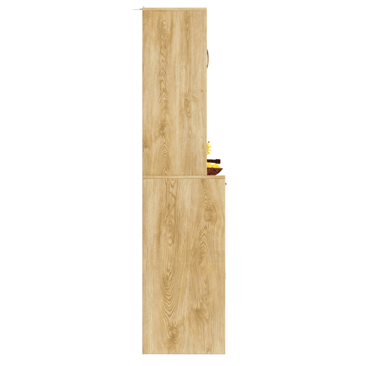 Aparador 120x40x180 cm - Com portas em MDF tecido, com iluminação LED - Natural