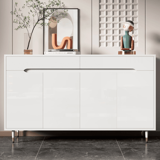 Sapateira moderna - 2 portas e 2 gavetas com prateleiras ajustáveis, pés dourados, capacidade para 18-24 pares - cor dourada e branca Sapateira moderna - 2 portas e 2 gavetas com prateleiras ajustáveis, pés dourados, capacidade para 18-24 pares - cor dourada e branca
