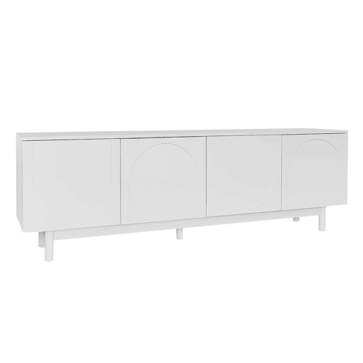 Móvel de TV 175x38x56 cm - prateleiras ajustáveis, estilo luxuoso - branco