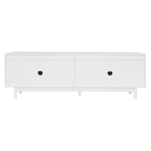 Móvel de TV 175x38x56 cm - prateleiras ajustáveis, estilo luxuoso - branco