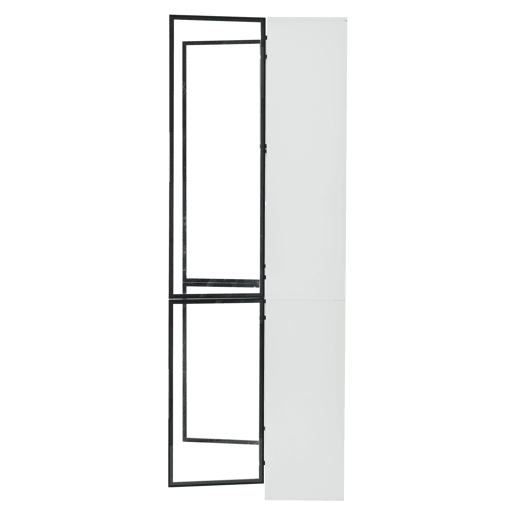 Vitrine 80x35x200 cm - Portas de vidro, LED, prateleiras e porta-garrafas - Branco