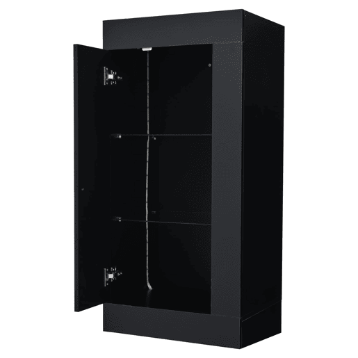 Vitrine LED para sala - móvel expositor com iluminação LED e amplo espaço de armazenamento - preto