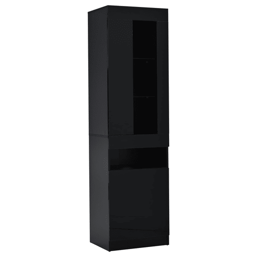 Vitrine LED para sala - móvel expositor com iluminação LED e amplo espaço de armazenamento - preto