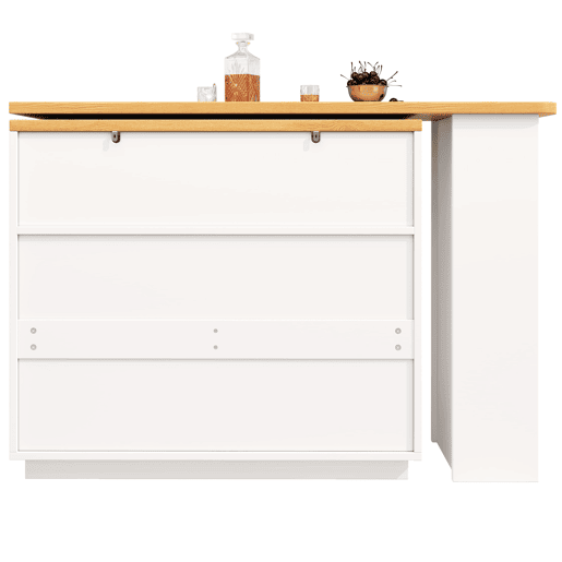 Aparador 137-203 cm - Design moderno com arrumação e função extensível - Branco