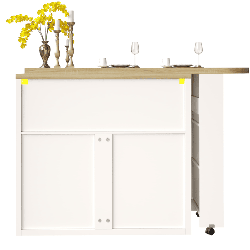 Mesa de bar extensÃvel 135-205x39x100 cm - Mesa de bar moderna com LED, portas com riscas, branca Mesa de bar extensÃvel 135-205x39x100 cm - Mesa de bar moderna com LED, portas com riscas, branca