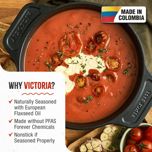 Forno Holandês Indução Ferro Fundido Curado 20cm  1,9L Panela sem PTFE e PFOA, Victoria 31114