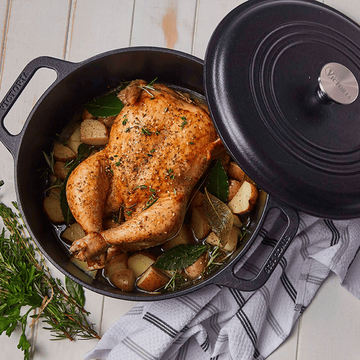 Forno Holandês Indução Ferro Fundido Curado 29cm  6,6L Panela sem PTFE e PFOA, Victoria 35709