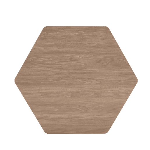 Mesa de centro hexagonal 79x69,4x40 cm - Multifuncional, moderna, fácil montagem - Castanho