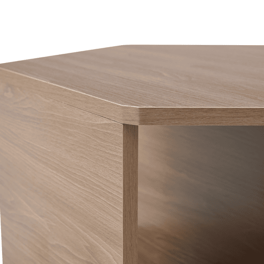 Mesa de centro hexagonal 79x69,4x40 cm - Multifuncional, moderna, fácil montagem - Castanho