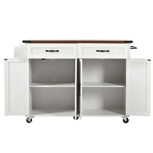 Carrinho de cozinha de mdf com 4 portas e 2 gavetas,branco
