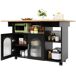 Carrito de cocina con 2 puertas 120 Carrito de cocina con 2 puertas 120 Negro