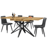 Conjunto de mesa de jantar 120160x68 cm com 4 cadeiras - mesa extensível moderna, cadeiras de veludo cinza escuro com pernas pretas - cinza escuro e preto