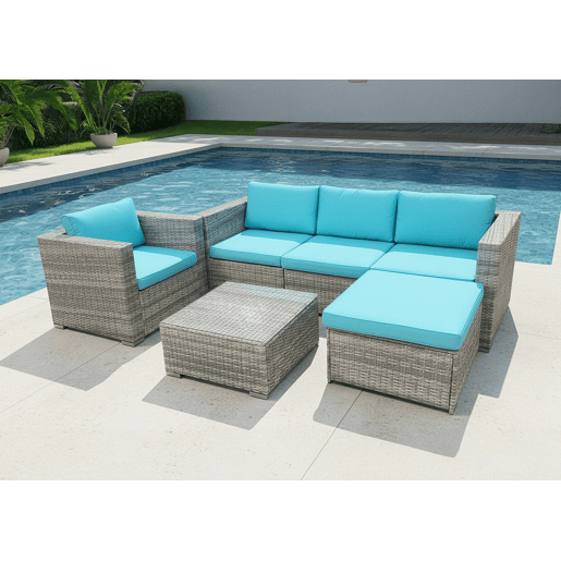 Conjunto de jardim: Sofá + Mesa + Poltrona. Mobiliário para jardim e varanda.