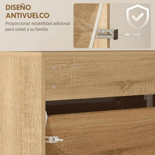 HOMCOM Sapateira Estreita 3 Portas com Espelho Sapateira para Entrada Corredor Para 9 Pares de Sapatos Para Corredor Espaços Reduzidos 65x17x114,5 cm Madeira