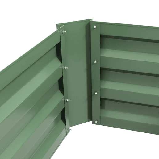Outsunny Conjunto de 2 Caixas de Plantio de Aço Caixa de Plantio Quadrada para Cultivos de Plantas Flores Pátio Exterior 100x50x30 cm Verde