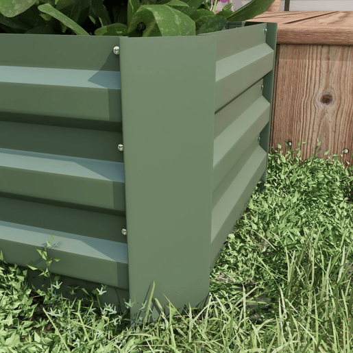 Outsunny Conjunto de 2 Caixas de Plantio de Aço Caixa de Plantio Quadrada para Cultivos de Plantas Flores Pátio Exterior 100x50x30 cm Verde