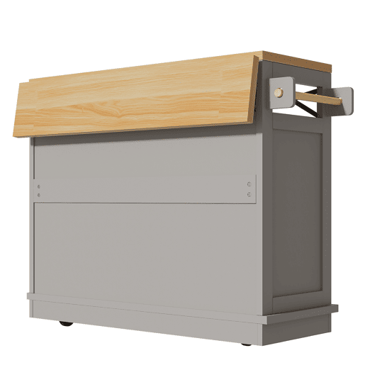 Carrinho de cozinha de mdf com 3 portas e 3 gavetas,cinza