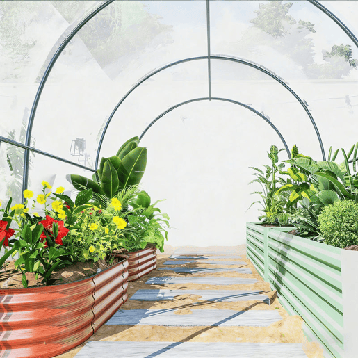 Outsunny Estufa de Exterior 3x2x2 m Estufa Túnel com Porta Enrolável 2 Janelas de Rede Cobertura de Plástico e Estrutura de Aço Anti-UV para Cultivos Plantas Flores Transparente