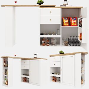 Mesa de bar extensível giratória de mdf,branco