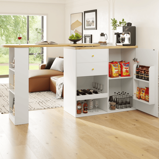 Mesa de bar extensível giratória de mdf,branco