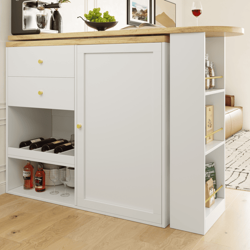 Mesa de bar extensível giratória de mdf,branco