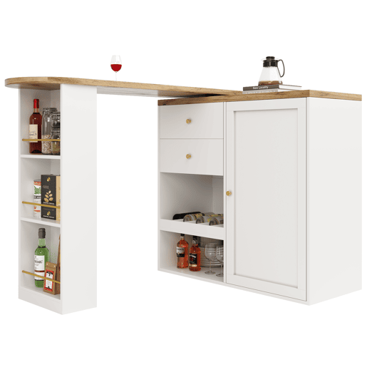 Mesa de bar extensível giratória de mdf,branco