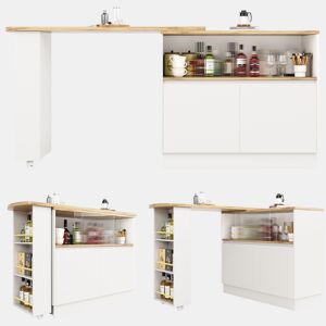 Mesa de bar extensível giratória de mdf,branco