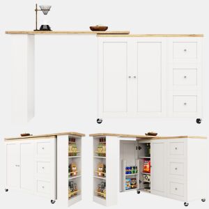 Mesa de bar extensível giratória de mdf,branco