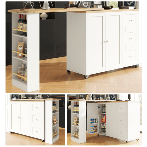 Mesa de bar extensível giratória de mdf,branco Mesa de bar extensível giratória de mdf,branco