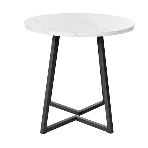 Mesa de jantar fixa redonda 80 cm de mdf,branco+preto