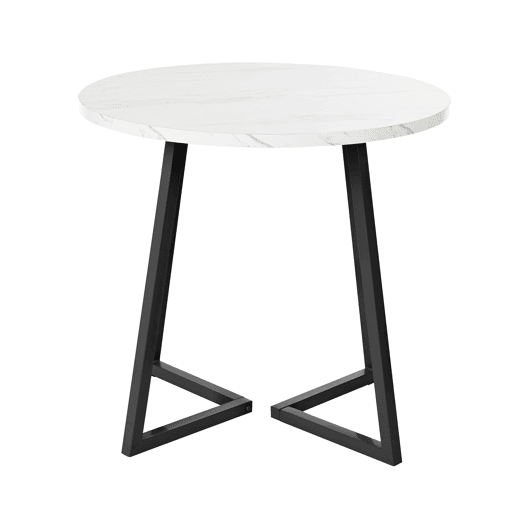 Mesa de jantar fixa redonda 80 cm de mdf,branco+preto