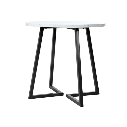 Mesa de jantar fixa redonda 80 cm de mdf,branco+preto
