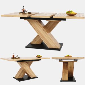 Mesa de jantar extensível retangular 119-158,5máx cm de mdf,natural