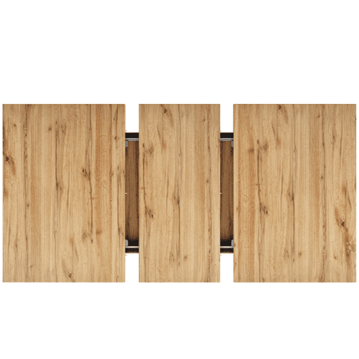 Mesa de jantar extensível retangular 119-158,5máx cm de mdf,natural