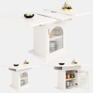 Mesa de jantar extensível retangular 110-140máx cm de mdf,branco