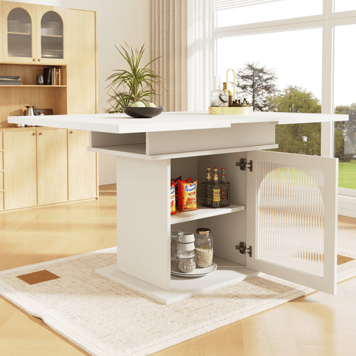 Mesa de jantar extensível retangular 110-140máx cm de mdf,branco Mesa de jantar extensível retangular 110-140máx cm de mdf,branco