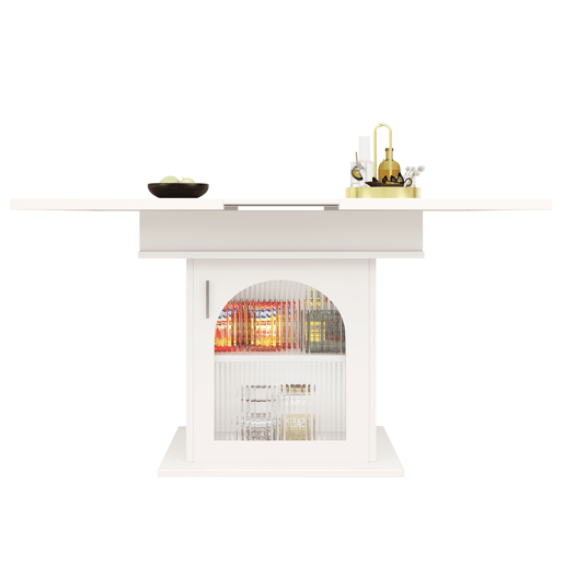 Mesa de jantar extensível retangular 110-140máx cm de mdf,branco Mesa de jantar extensível retangular 110-140máx cm de mdf,branco