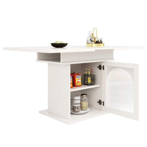 Mesa de jantar extensível retangular 110-140máx cm de mdf,branco Mesa de jantar extensível retangular 110-140máx cm de mdf,branco