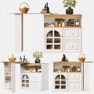 Mesa de bar extensível giratória de mdf,branco