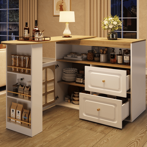 Mesa de bar extensível giratória de mdf,branco
