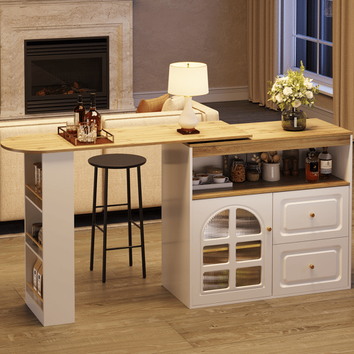 Mesa de bar extensível giratória de mdf,branco