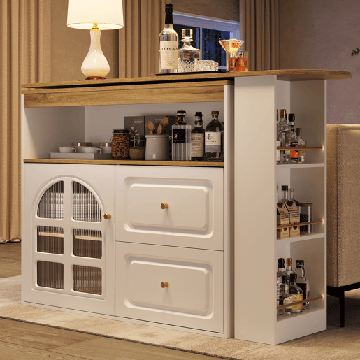 Mesa de bar extensível giratória de mdf,branco