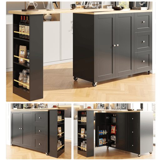 Mesa de bar extensível giratória de mdf,preto Mesa de bar extensível giratória de mdf,preto