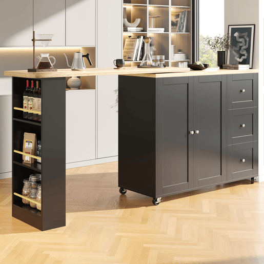 Mesa de bar extensível giratória de mdf,preto Mesa de bar extensível giratória de mdf,preto