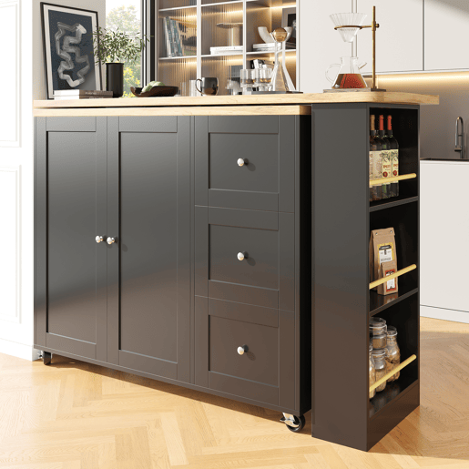 Mesa de bar extensível giratória de mdf,preto Mesa de bar extensível giratória de mdf,preto