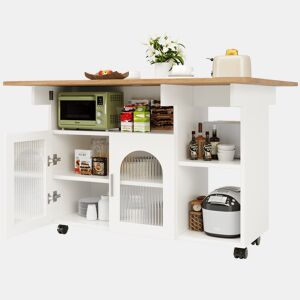 Carrinho de cozinha de mdf com 2 portas,branco