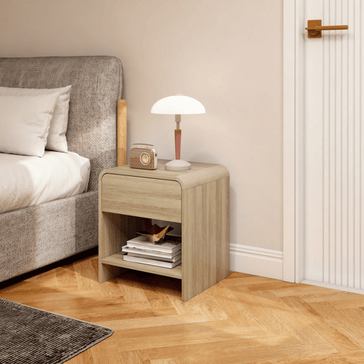 HOMCOM Conjunto de 2 Mesas de Cabeceira NĂ³rdicas com Cantos Arredondados Gaveta e Prateleira Aberta Mesa Auxiliar para Sala Quarto 40x35x45 cm Madeira HOMCOM Conjunto de 2 Mesas de Cabeceira NĂ³rdicas com Cantos Arredondados Gaveta e Prateleira Aberta Mesa Auxiliar para Sala Quarto 40x35x45 cm Madeira