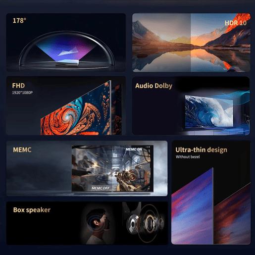 Hikers 43Z1 Televisões Smart TV - Ecrã 43 Polegadas Resolução FHD 1920*1080 Compatível Android Calidad Qualidade Som Dolby Atmos - Preto